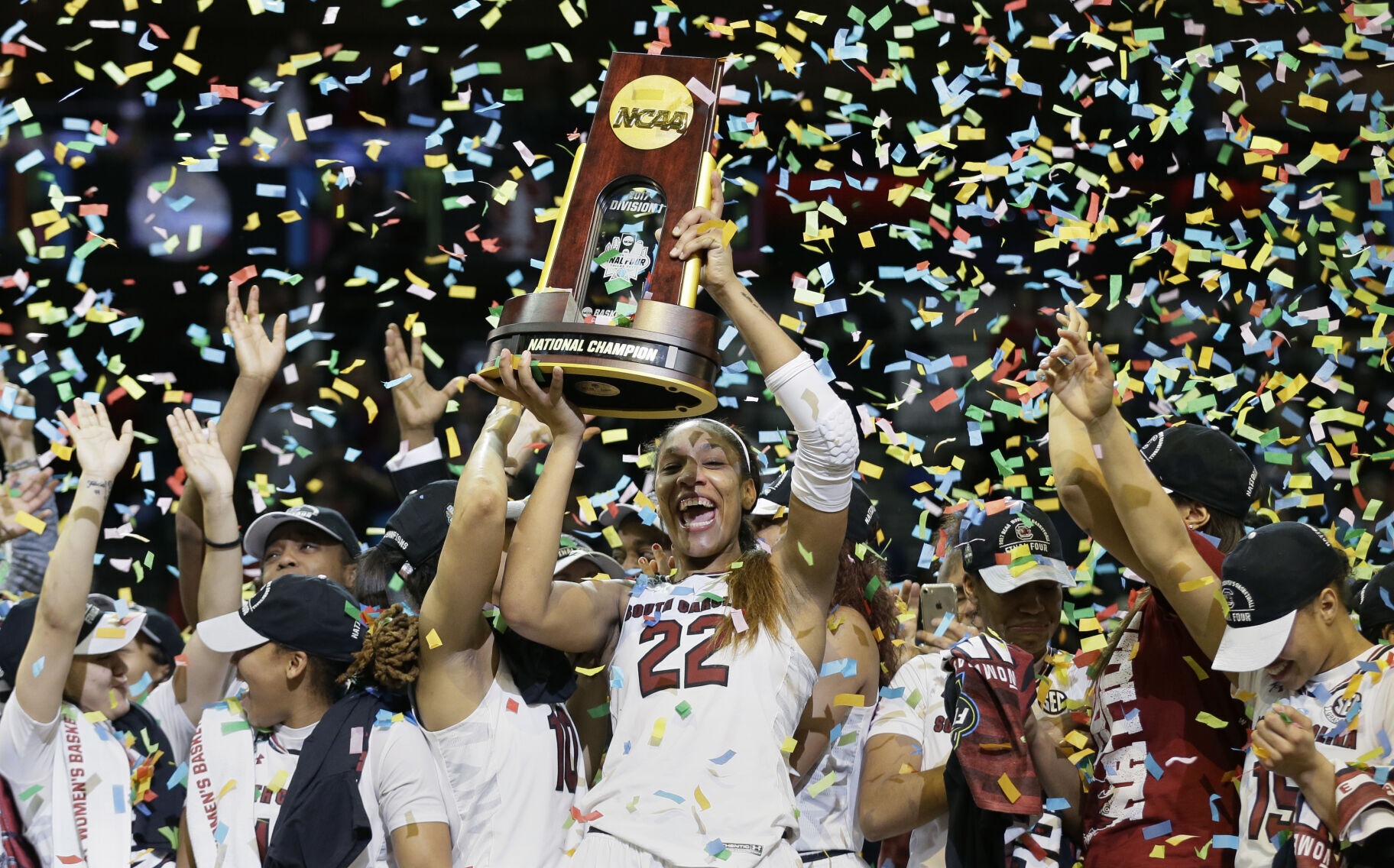2017: Dawn Staley, South Carolina win their first women’s national championship